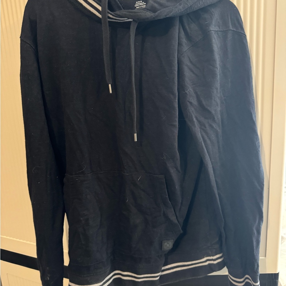 American Eagle Outfitters Black and White Sweatshirt with Striped Trim